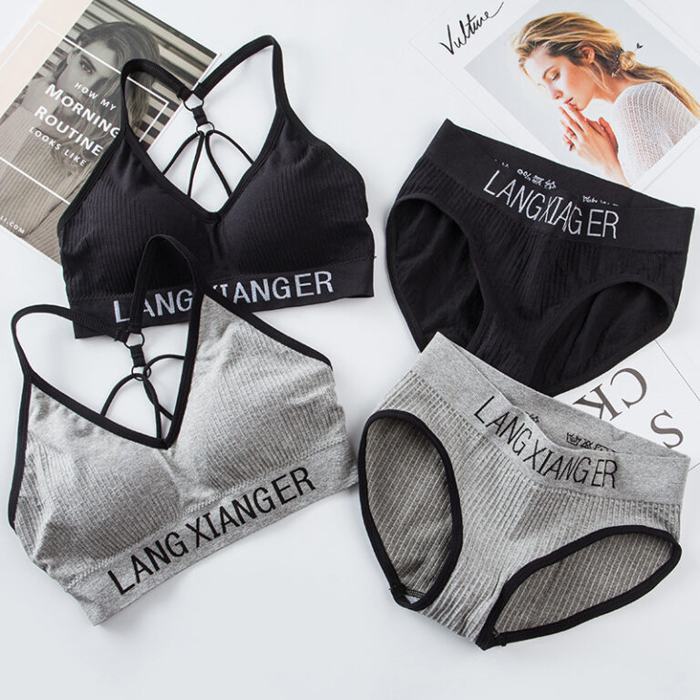 Seamless Threaded Parachute Bra Set 3