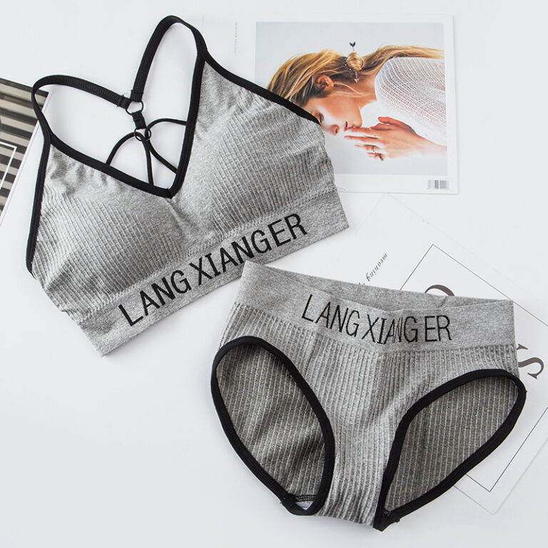 Seamless Threaded Parachute Bra Set 0